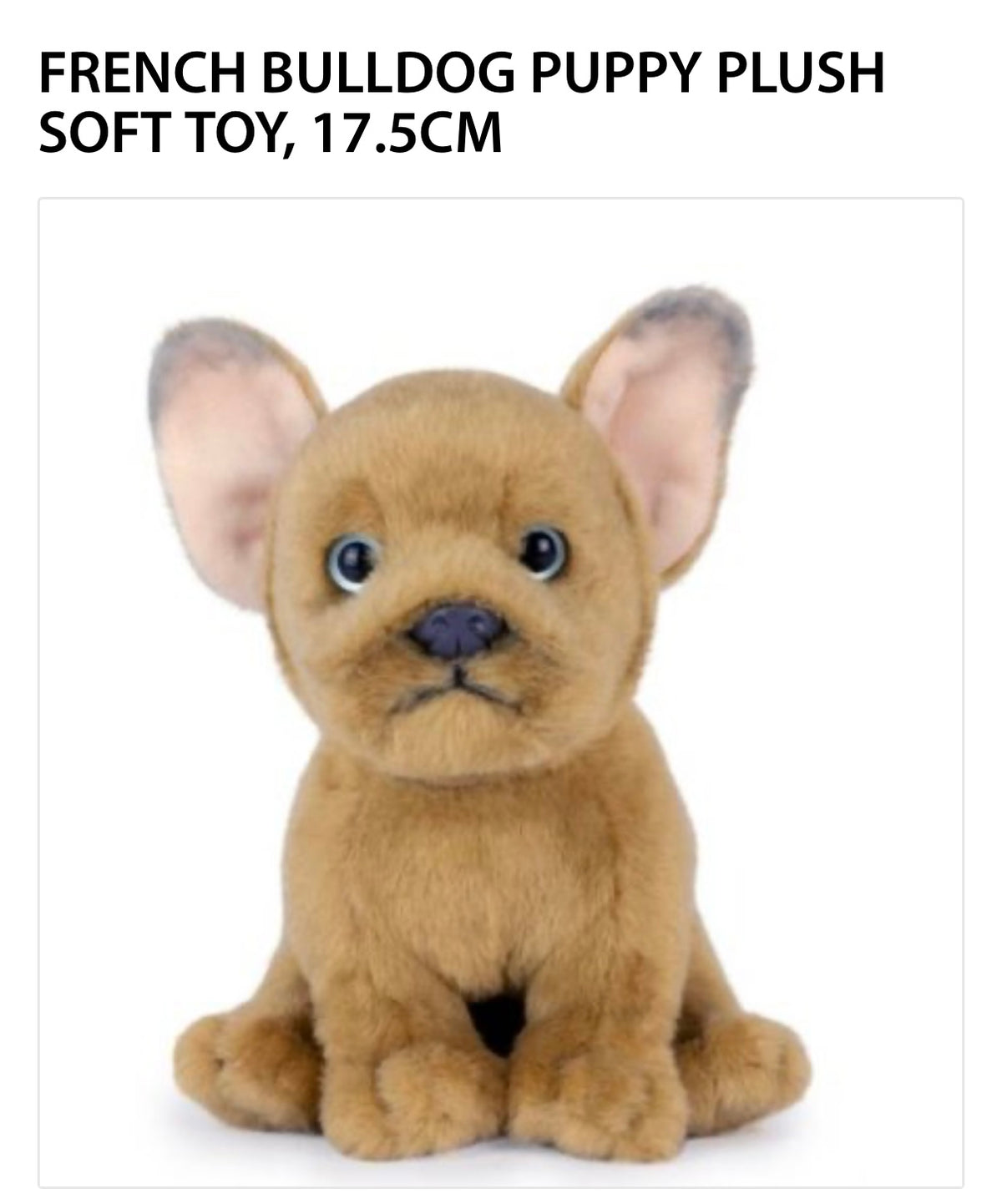 Living Nature French Bulldog Puppy. Plush 17.5 cms