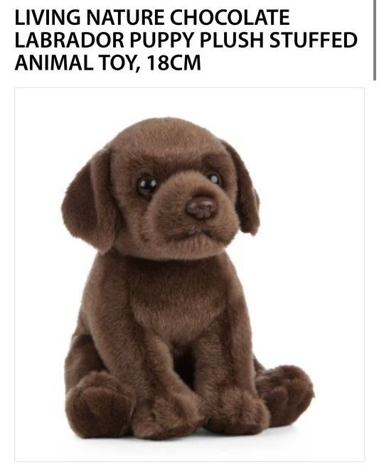 Living Nature Chocolate Labrador Puppy. Plush 18cms