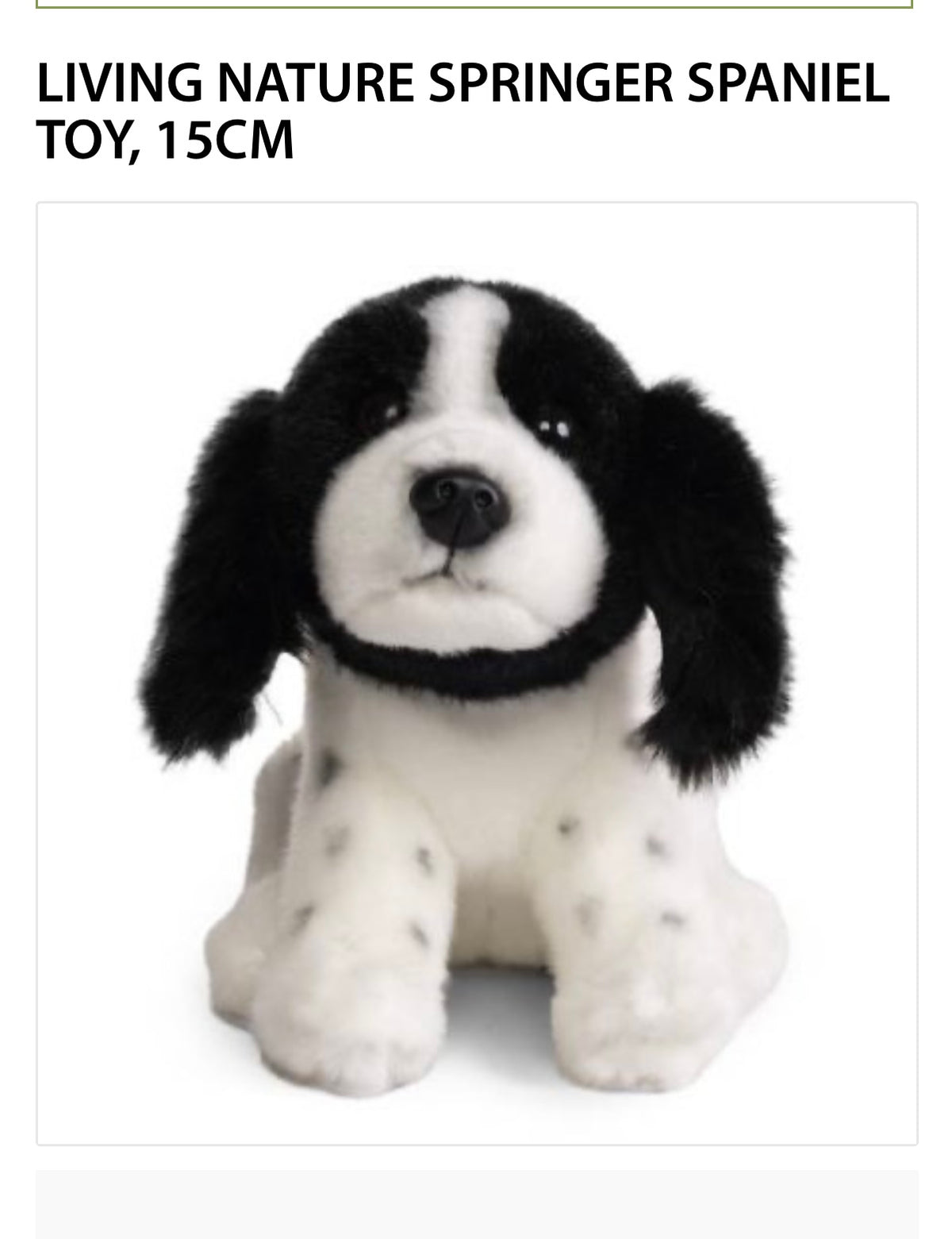 Living Nature Springer Spaniel Puppy. Plush 15cm